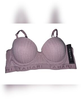 Tahari Dusty Mauve Ribbed Molded Cup Bra Size 36B (NWT)